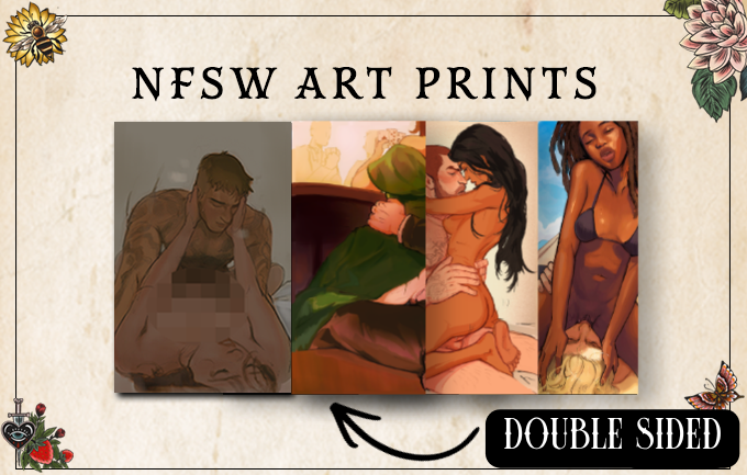 (FOR KS BACKERS ONLY) NSFW Art Prints | Double-sided set of 4